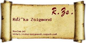 Róka Zsigmond névjegykártya